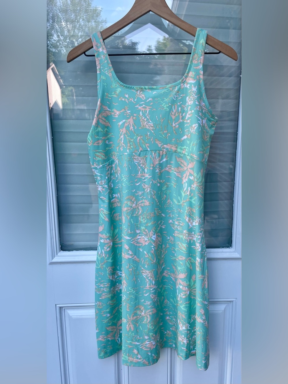 Sleeveless Mint Floral A-Line Dress
